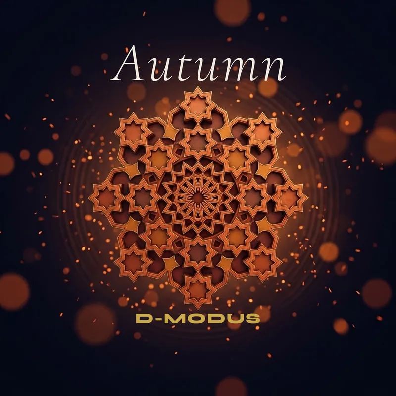 Autumn cover art — copper star rosette over drifting embers on dark ground